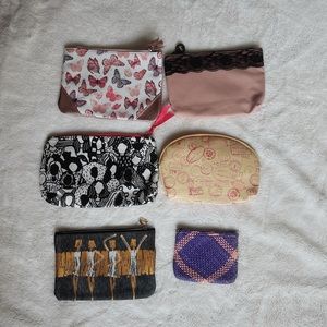 6 Assorted Cosmetics Bag / Coin Purses